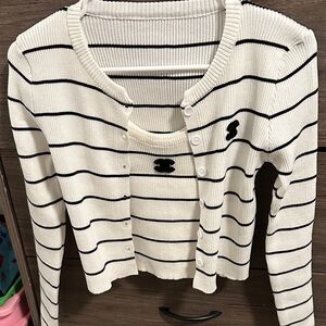 Striped Cardigan and Tank Set size S